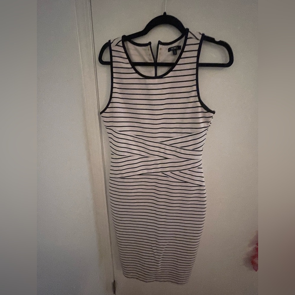 Striped professional knee length dress
